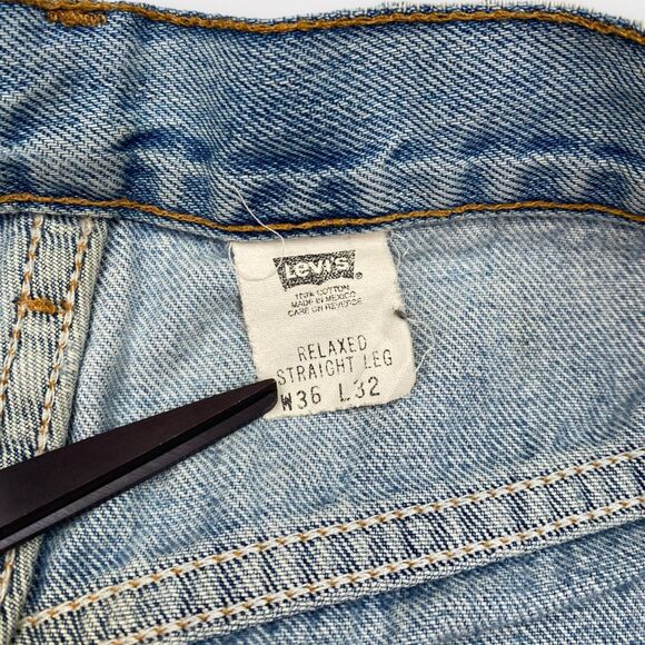 VINTAGE Levis Jeans Mens 36x32 Relaxed Straight Leg Distressed 90s Y2K Grunge - Picture 11 of 15